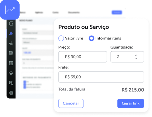 Acesse a plataforma exclusiva de link de pagamentos da iugu e cadastre seus produtos, serviços e preços. 