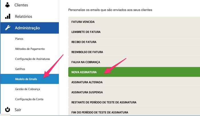 Automatize o envio de cobranças com cobrança recorrente: painel iugu nova assinatura